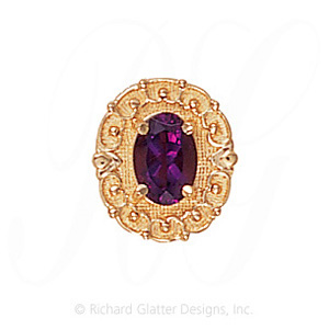 GS444 RG - 14 Karat Gold Rhodolite Garnet Slide 